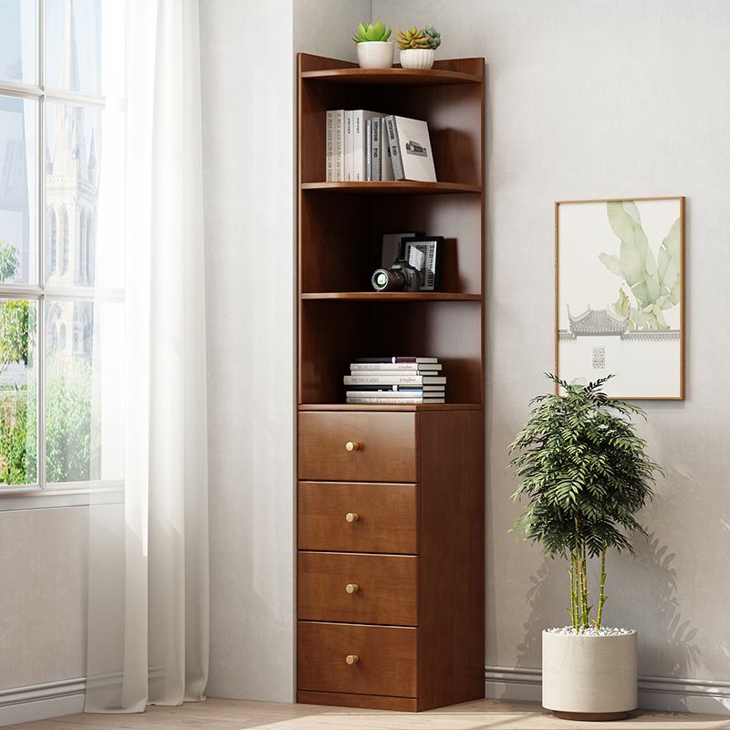 Contemporary 73.23"Tall Corner Chest, 4- Drawer Wood Accent Chest