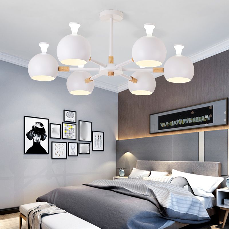 Multi Light Spherical Branch Hanging Light Modern Style Metal Hanging Lighting for Bedroom