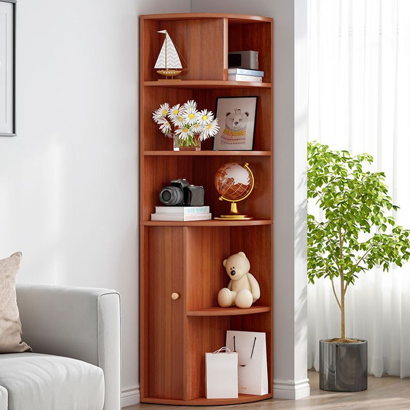 Contemporary Vertical Book Shelf Engineered Wood Closed Back Bookcase