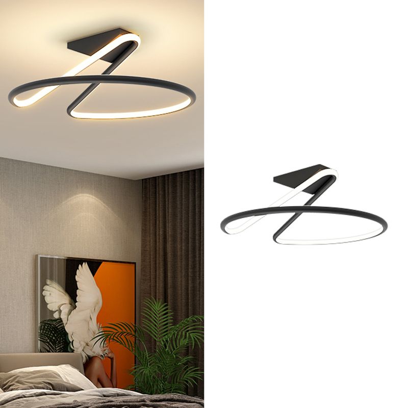 Linear Acrylique Flush Mount Modern Style 1-Light Ceiling Light Fixture for Bedroom