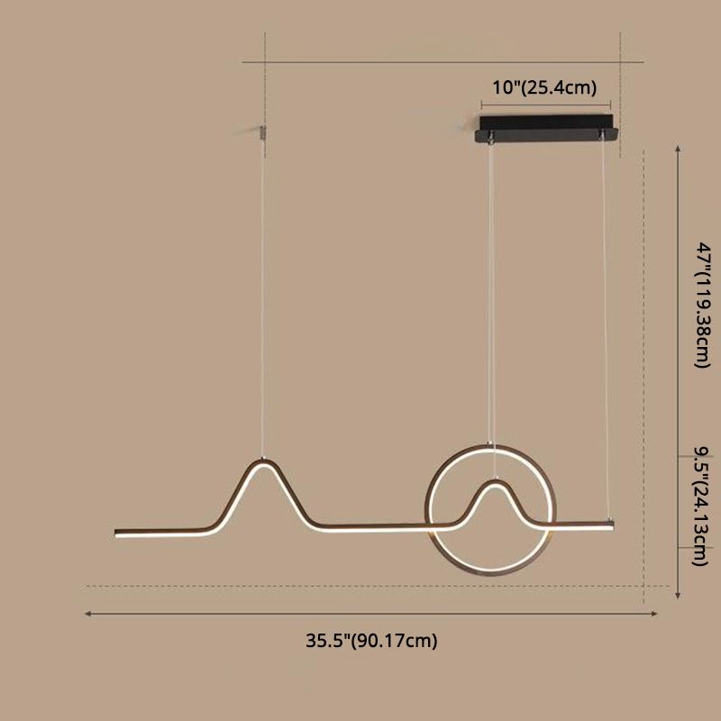 Curl Island Pendant Lights Modern Metal Chandelier Lighting Fixtures for Restaurant