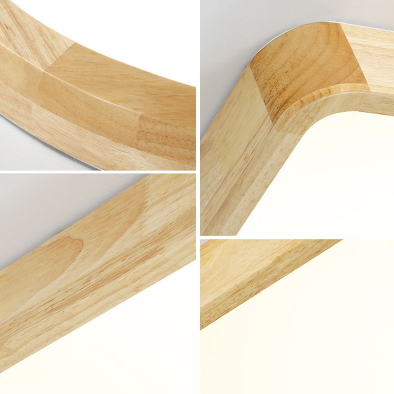 Holz 1-Licht Flush Lampe Armaturen modernen Stil Geometrische LED Flush Deckenleuchten
