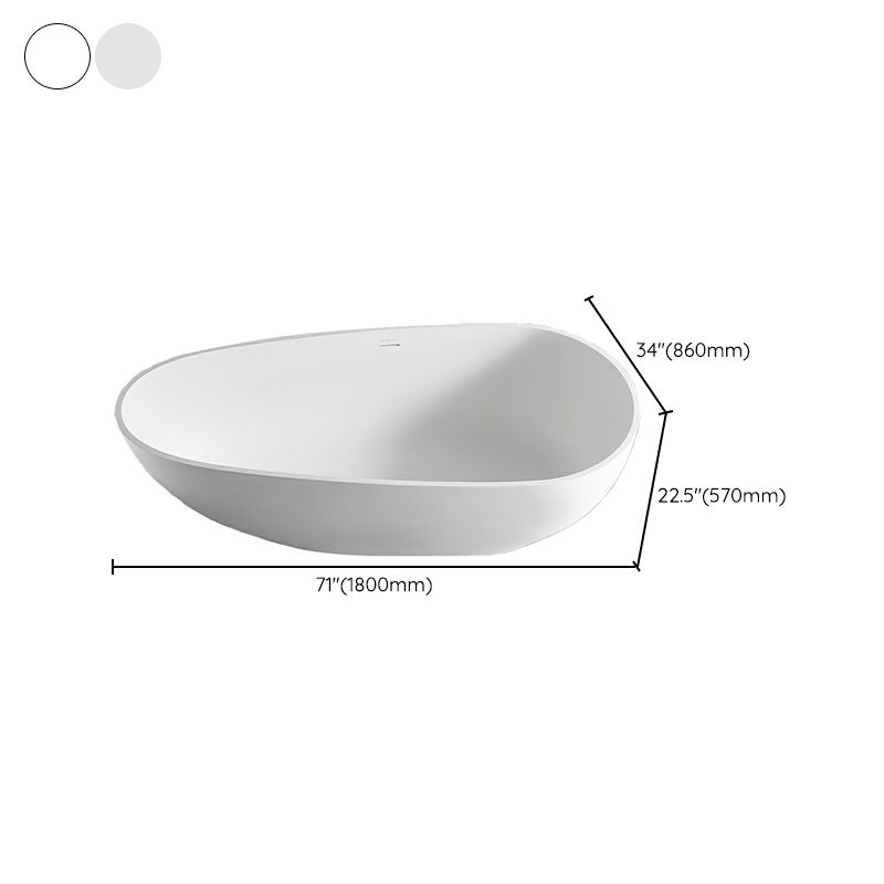 Modern Stone Soaking Bath White Freestanding Bathtub for Bathroom