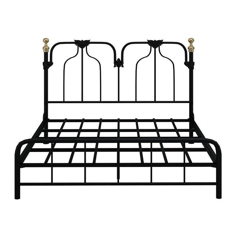 49.21" Modernism Metal Bed with Headboard Low Profile Standard Bed