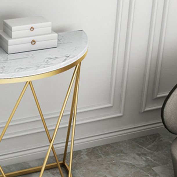 Glam Marble Console Table Stain Resistant Console Sofa Table for Hall