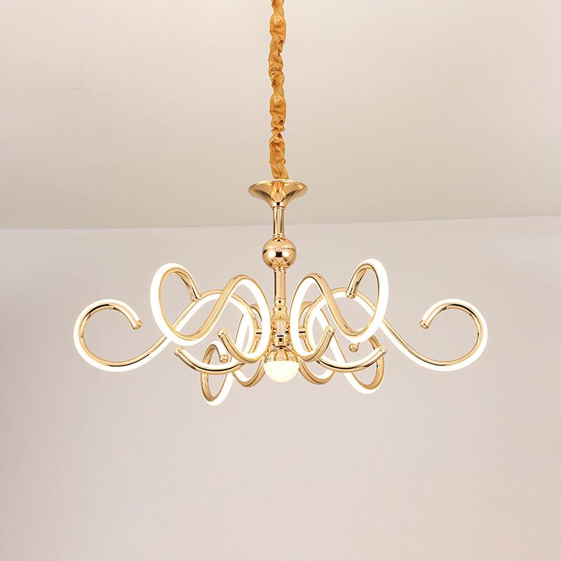 Accesorios de iluminación de lámpara de estilo posmoderno araña colgante de metal en oro