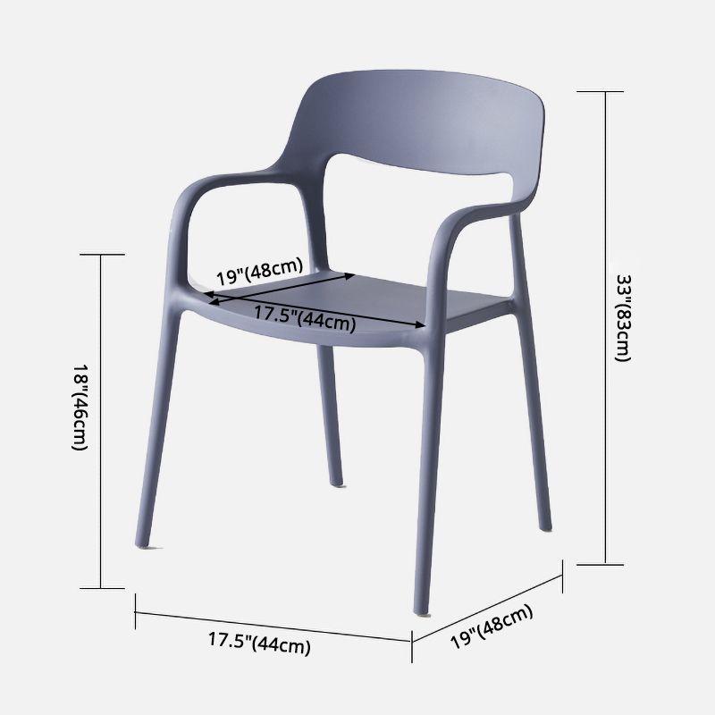 Plastic Stackable Dining Chair Contemporary Design Multicolor Arm Chair