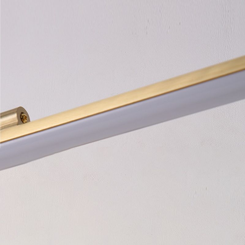 Brass Strip Mirror Light American Style Waterproof 1 Light Wall Lamp for Bathroom