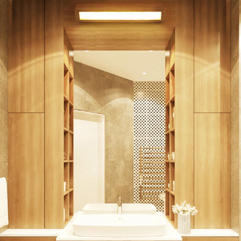 Moderne Stil Leuchte Rechteck Form Holz 1-Licht-Wandhalterlicht Licht