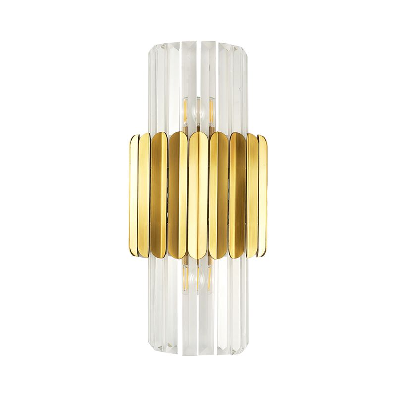Half-Cylinder Applexion luminaire Minimaliste Crystal clair 2 lumières Éclairage mural de la chambre en or