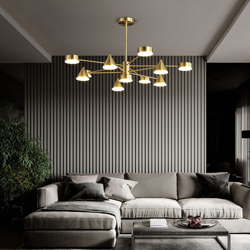 Brass Chandelier Lighting Postmodern Pendant Lamp for Living Room Dinning Room