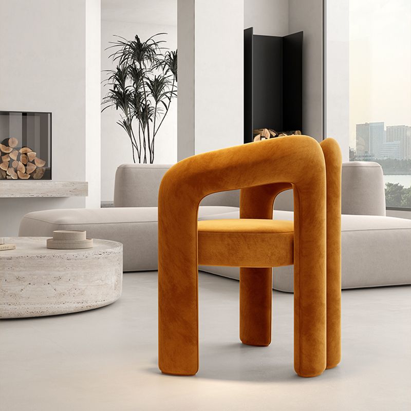 Modern Style Upholstered Dining Chair Open Back Dining Armchair