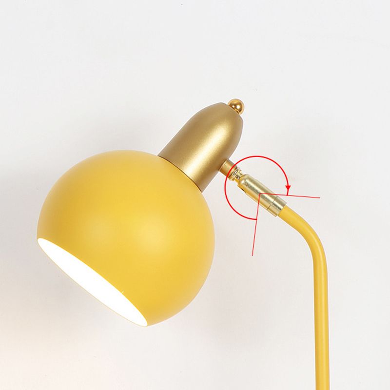 Lighting de mesa de domo metálico Macaron 1 Lámpara de lectura ajustable de cabeza para dormitorio