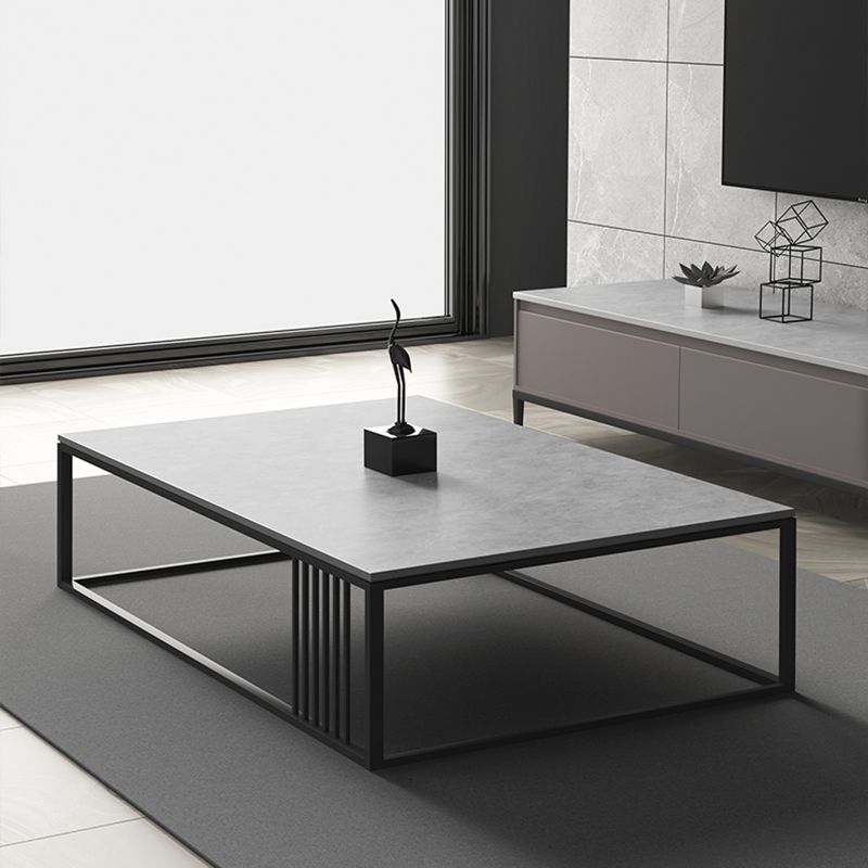 Single Coffee Table Slate Rectangular Coffee Cocktail Table Light Grey