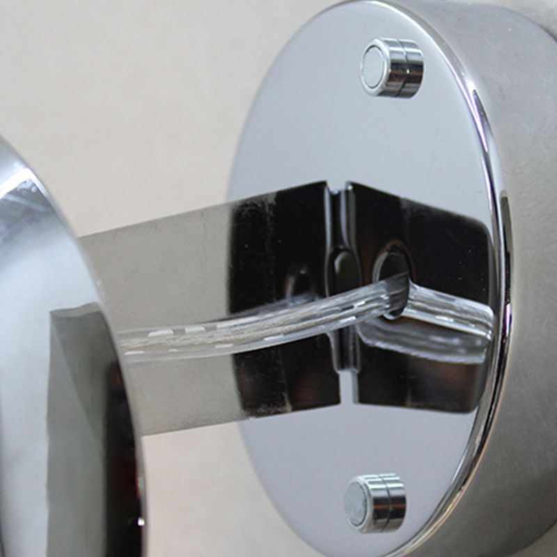 Industrial Metal Wall Light Silver Globe Wall Sconce with Glass for Bedroom