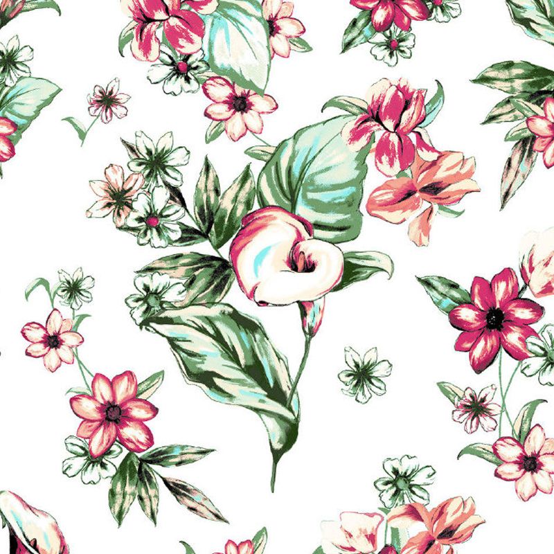 Soft Color Tropical Mural Wallpaper Big Botanical Leaves Wall Covering for Playroom