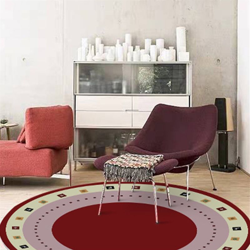 Bright Circle Rug Synthetics Simple Style Carpet Pet Friendly Non-Slip Rug for Living Room