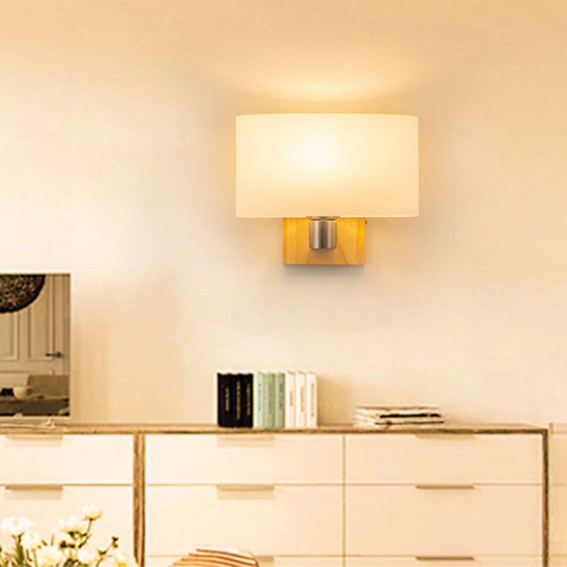 Wood Rectangular Sconce Lights Modern Style 1 Light Wall Lighting Fixtures