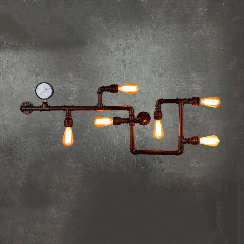 Industrial Wall Sconce Pipe Light Multi-Light Lamp Bar Restaurant Light