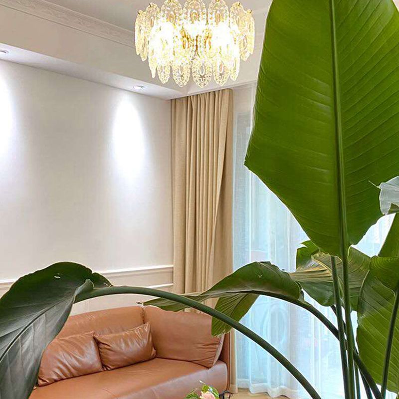 Multi Light Wheel Pendant Chandelier Modern Style Glass Hanging Lighting for Dining Room