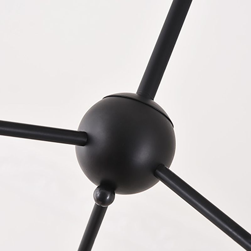 Lampade del lampadario in metallo nero moderno lampade a sospensione a sospensione multipla per soggiorno
