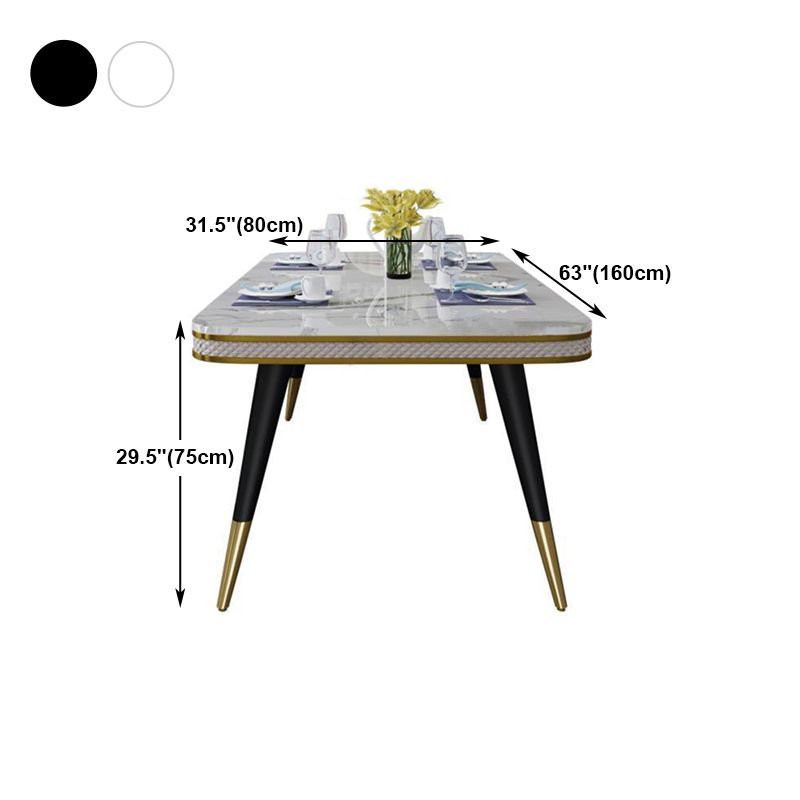 Traditional Luxury Dining Table Rectangle 4 Legs Dining Table for Living Room