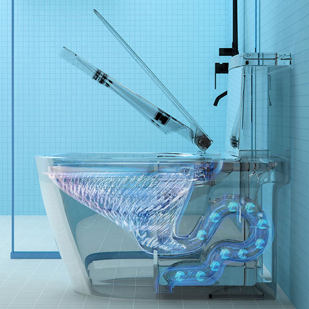 1-Piece Flush Toilet 1.2/1.6 GPF Elongated Toilet Bowl for Bathroom