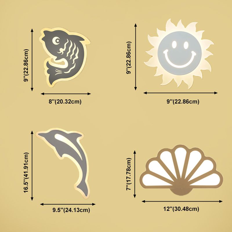 Metalen SCONCE LICHT CARToon -vormige wandbevestiging Lichtbeveiliging voor slaapkamerfoyer