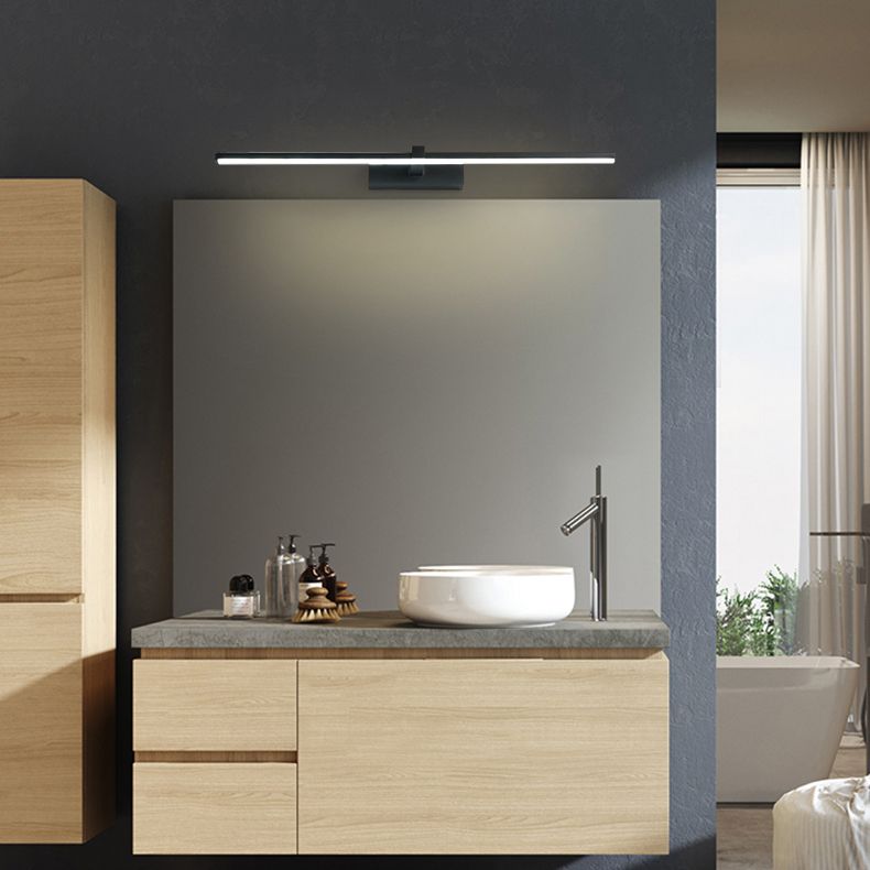 Metal Linear Shape Wall Sconce Modern Style 1 Light Mirror Wall Mounted Light