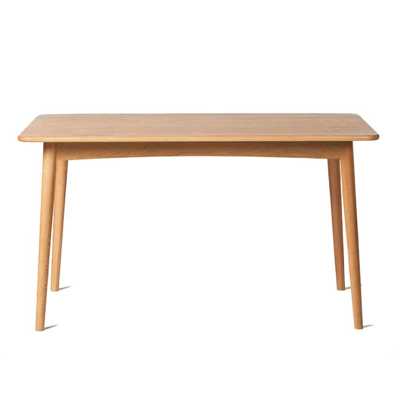 Contemporary Rectangle Dining Site Table Oak Solid Wood Furniture with 4 Legs