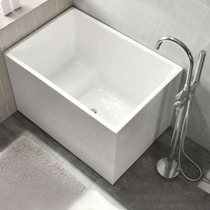 Back to Wall Soaking Bathtub Rectangular Modern Bath Tub (Board not Included)