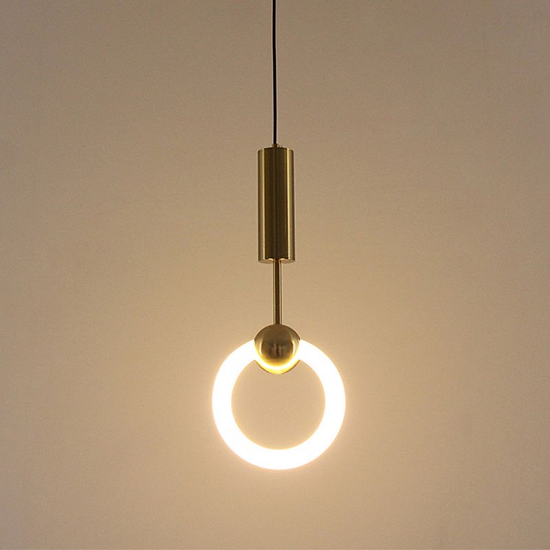 Suspension de suspension anneau lumière moderne de style moderne LED PLAN PLENDANT BLANC