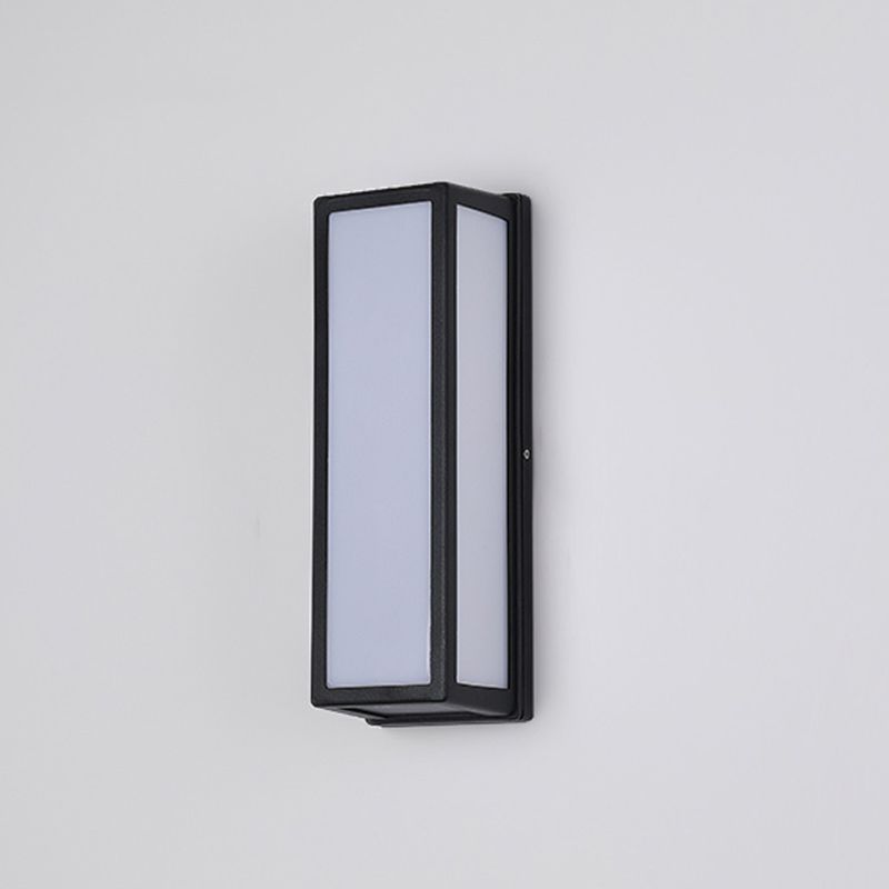 Moderner Stil rechteckiger Wandlampe Leuchte Metall 1 Lichtwandmontierte Beleuchtung in Schwarz
