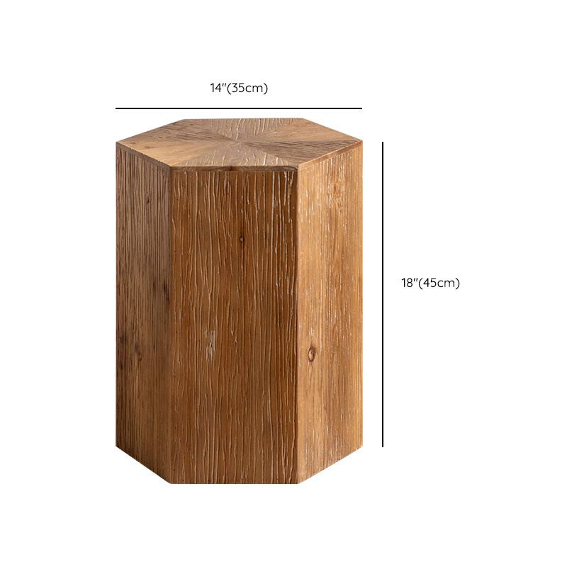 Rustic Corner Table Solid Wood Brown Accent Side Table for Living Room