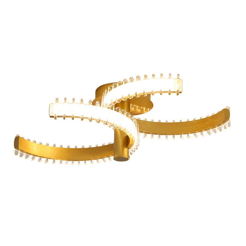 2/3 lagen C-vormige semi-spoelverlichting Eenvoudig acryl-LED-goud dicht bij plafondlamp in wit/warm licht