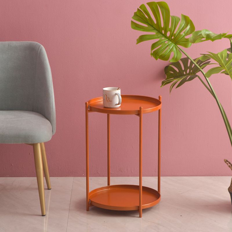 Mid-Century Round Tray Top Side End Table 4 Legs Side Side Table