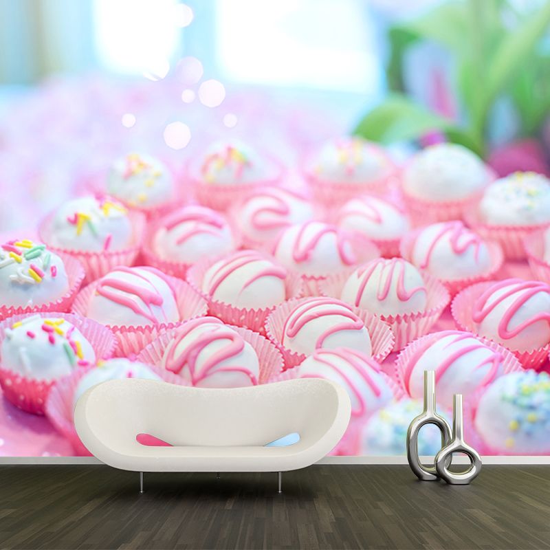 Sweet Cake Balls Dessert Mural Wallpaper for Dessert Shop, Personalized Size Available