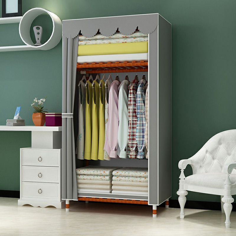 Modern Wardrobe with Solid Wood Frame Matte Finish Cabinet for Bedroom