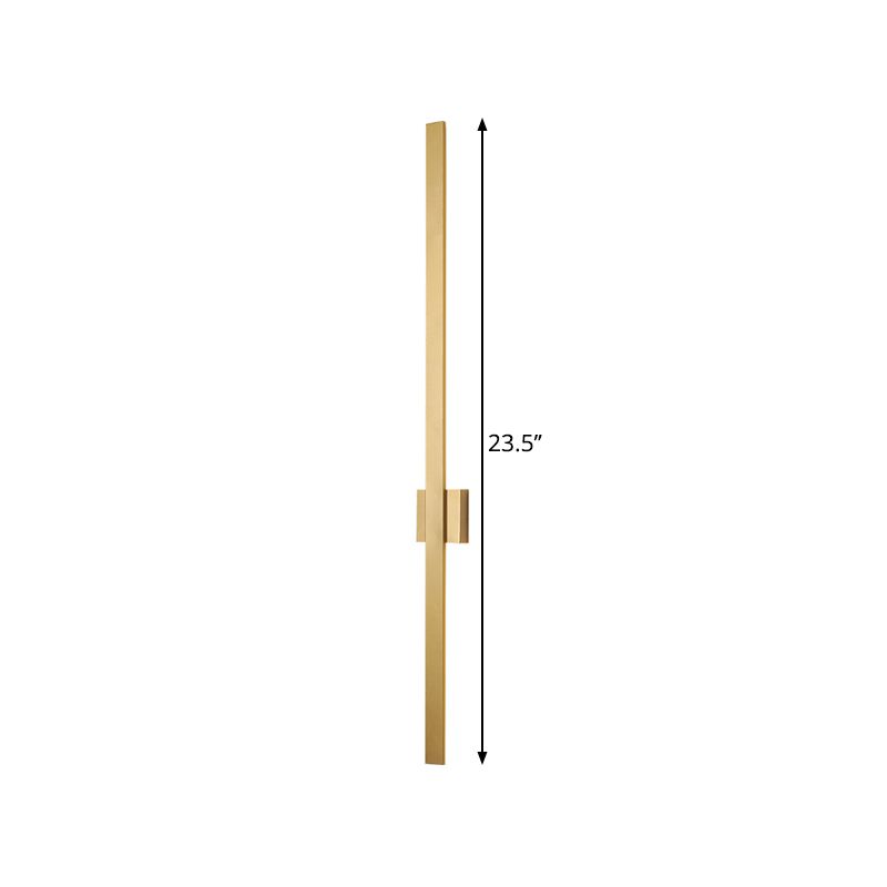 Acrylic Rectangle Wall Mount Lighting Nordic 23.5"/31.5" Wide LED Wall Light Sconce in Gold, Warm/White Light