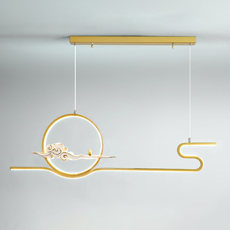 Modern Chandelier Linear Aluminum Island Chandelier Lights for Tea Room