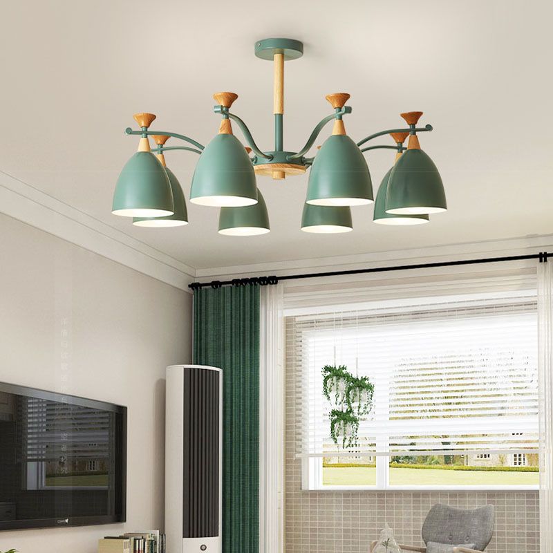 Luces colgantes de metal colgante de lámpara de cono de cono de macarrón