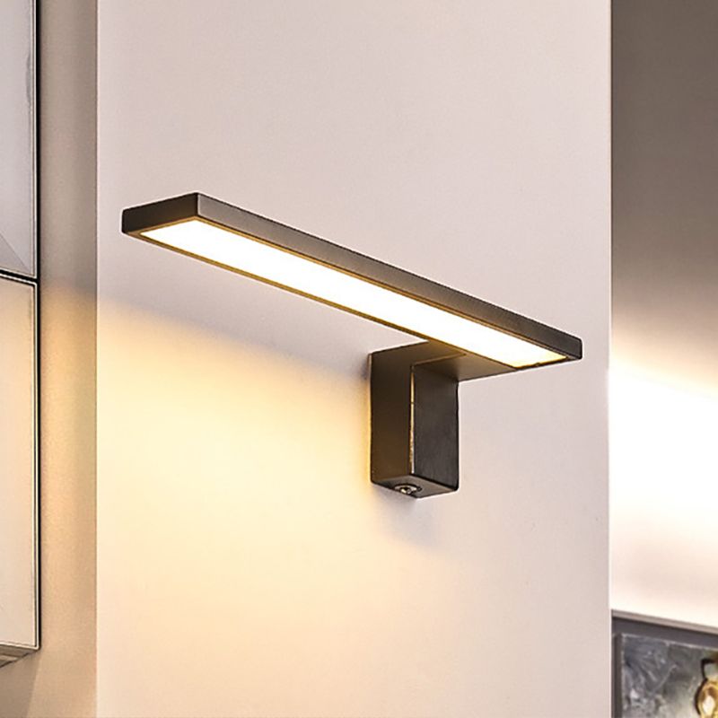 Luz de montaje de pared rectangular minimalista acrílico blanco/negro LED de la pared de la pared de la noche de la pared en luz cálida/blanca