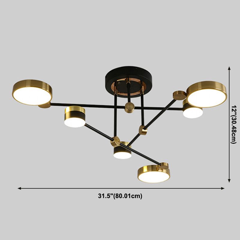 Modern Circular Shape LED Ceiling Lamp Iron Flush Mount for Living Room