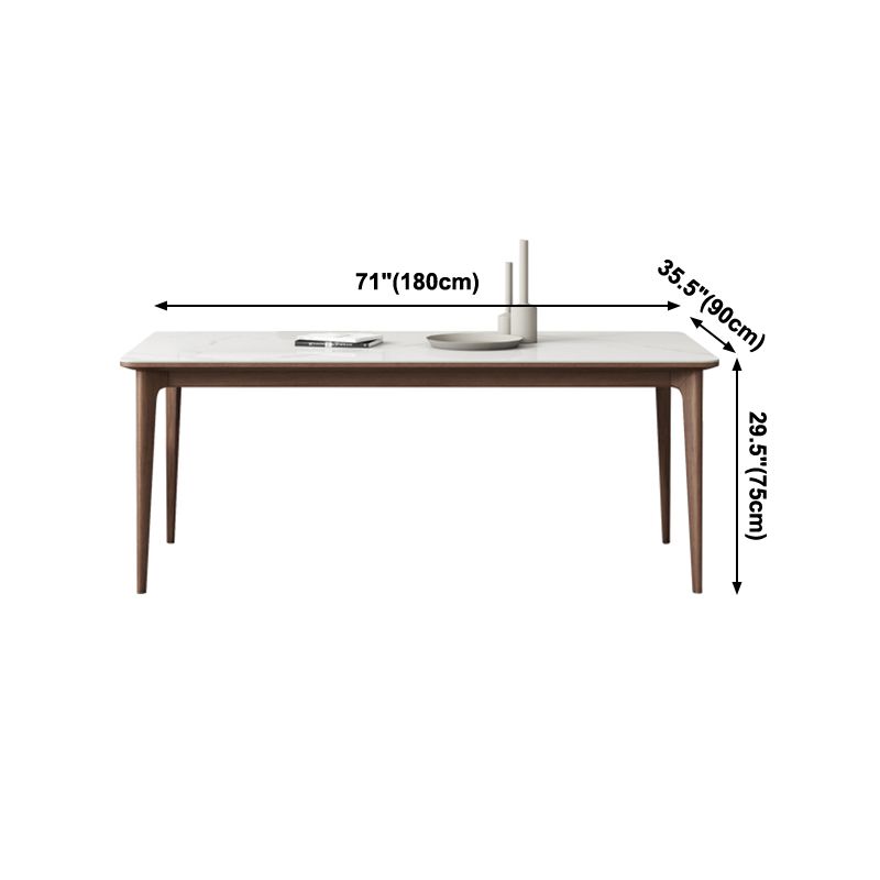 4 Legs Dining Site Table Midcentury Style Stone Dinette Table for Home Kitchen