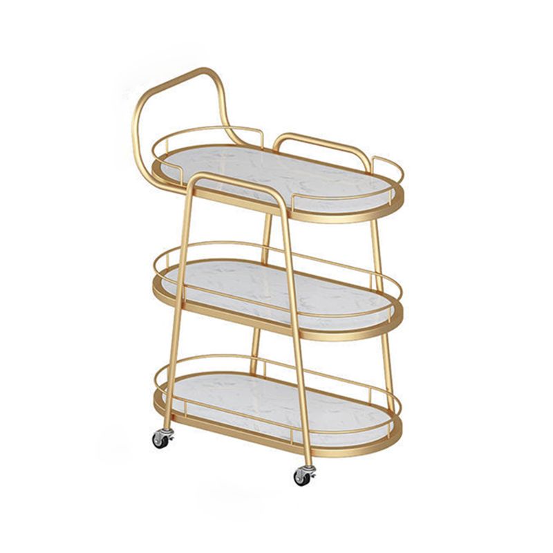 32.28" High Rolling Contemporary Stone Prep Table Wooden Prep Table