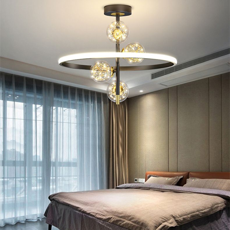 Simplicità contemporanea Circoli Lampada soffitto trasparente Globo Globo LED Light Light Cioncent Light per camera da letto
