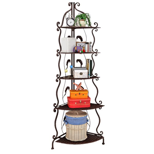 Metal Standard Bookcase Contemporary Open Back Bookshelf with Shelves