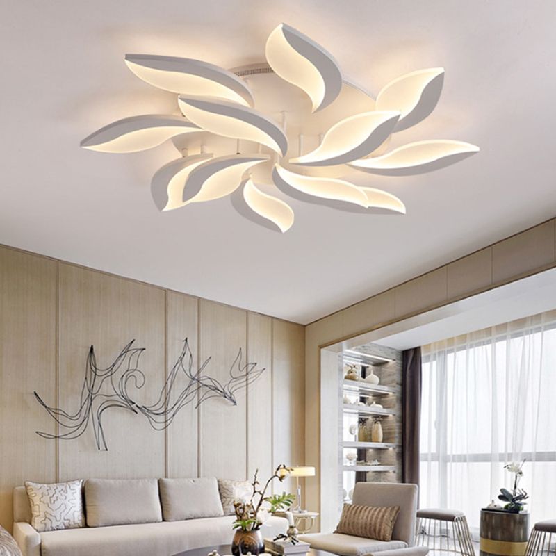 Luz acrílica de montaje empotrado con forma de flor LED contemporánea 3/5/9 luces accesorio de iluminación de techo en luz cálida/blanca/natural