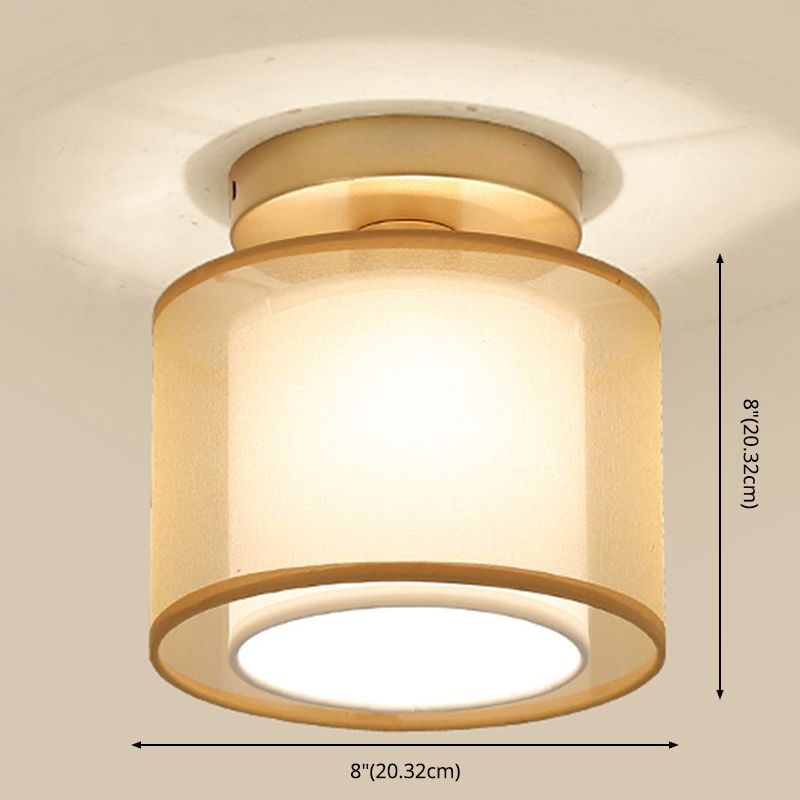 Lámparas de techo de estilo tradicional geometría de tejido blanco semiincrustado lámparas de techo de techo