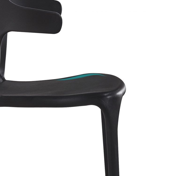 Modern Style Dining Chair Plastic Open Back Arm Chair for Living Room
